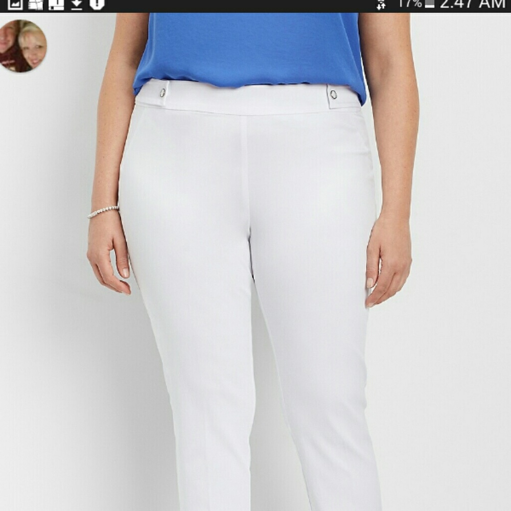 nwt white maurices size 18 slim cropped pant